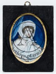 Миниатюра на стекле «Женщина в белых одеждах»
