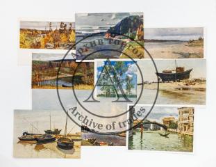 Сет из 15 открыток с репродукциями картин Нисского, Куприянова, Мешкова и Грабаря