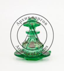 Миниатюрный флакон парфюмерный зеленого стекла