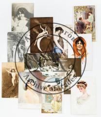 Сет из 12 открыток с женскими типами и воспроизведениями картин (2)