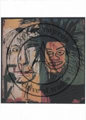 Цветной принт с картины Ж.-М.Баскии "Две головы" (Автопортрет с Уорхолом)