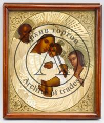 Икона «Святое Семейство с Иоанном Крестителем» в серебряном окладе.