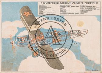 Плакат-листовка "Двухместный военный самолет разведчик"