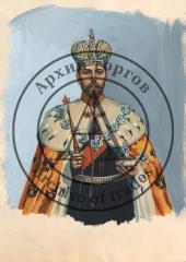 Иллюстрация "Николай II держит скипетр и державу"