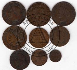 Подборка монет 9 шт. Французская реакция