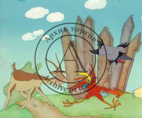 Коза, петух и ворона. Фаза из мультфильма "Огуречная лошадка"