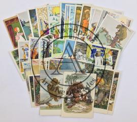 Сет из 58 открыток с иллюстрациями русских народных сказок