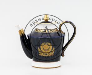Чайник заварочный с кобальтовым крытьем и изображением герба СССР