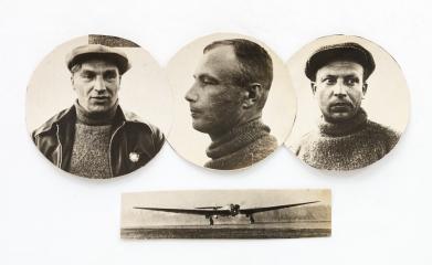 Сет из четырех фотографий с советскими летчиками.