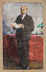 Эскиз монументального панно "В.И. Ленин с книгой"