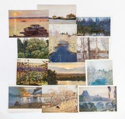 Сет из 29 открыток с репродукциями картин Ромадина, Соколова, Герасимова