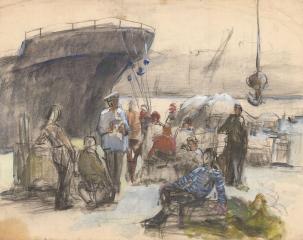 Рисунок "В порту. Одесса"