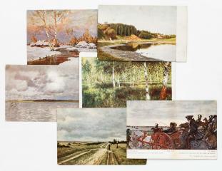Сет из шести открыток с репродукциями картин русских художников.