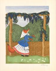 Авторский оттиск иллюстрации к басне И. Крылова  «Лисица и виноград»