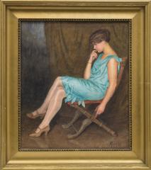Портрет девушки в голубом платье