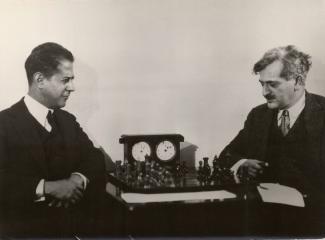 Международный шахматный турнир в Москве 1925 г. Чемпион мира Х.Р. Капабланка и экс-чемпион мира Ласкер.