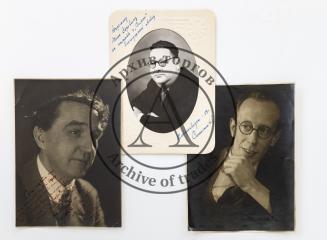 Сет из трех фотографий советских композиторов и музыкантов с автографами, адресованные Исаю Эзровичу Шерману.