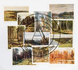 Сет из 28 открыток с репродукциями картин Шишкина