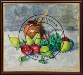 Натюрморт с фруктами и крынкой