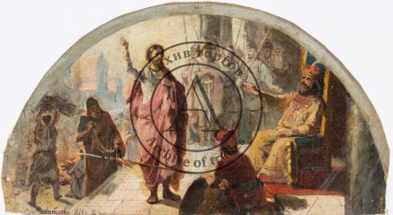 Эскиз росписи "Иоанн креститель и Царь Ирод"